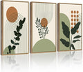 PHOPAGO Boho Plant Wall Art Green Botanical Bohemain Framed Wall Printing by PHOPAGO