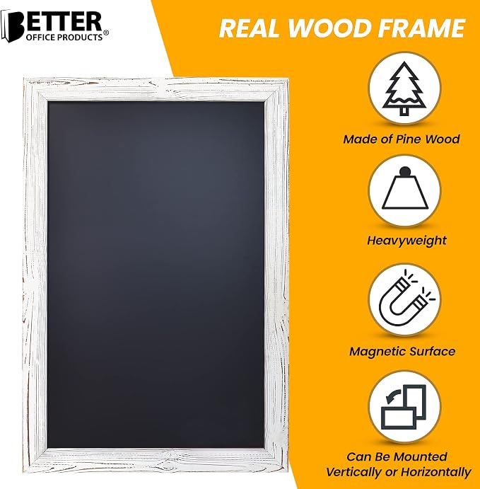 Better Office Products Magnetic Wall Chalkboard, X Large Size 20" x 30" - Image 7