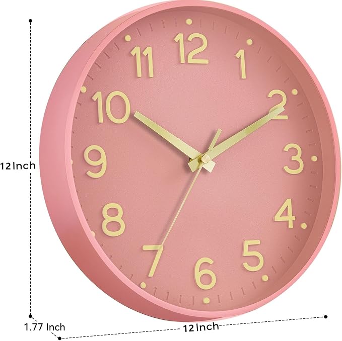 Roymnie Wall Clock 12 Inch Silent Wall Clocks Battery Operated-Modern Non - Image 3