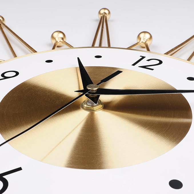 Lafocuse Silent 23 Inch Metal Large Gold Wall Clock - Image 7