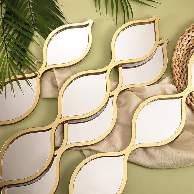 Qunclay Teardrop Mirror Wall Art Decorative Mirror Wall Decor Long Narrow - Image 3