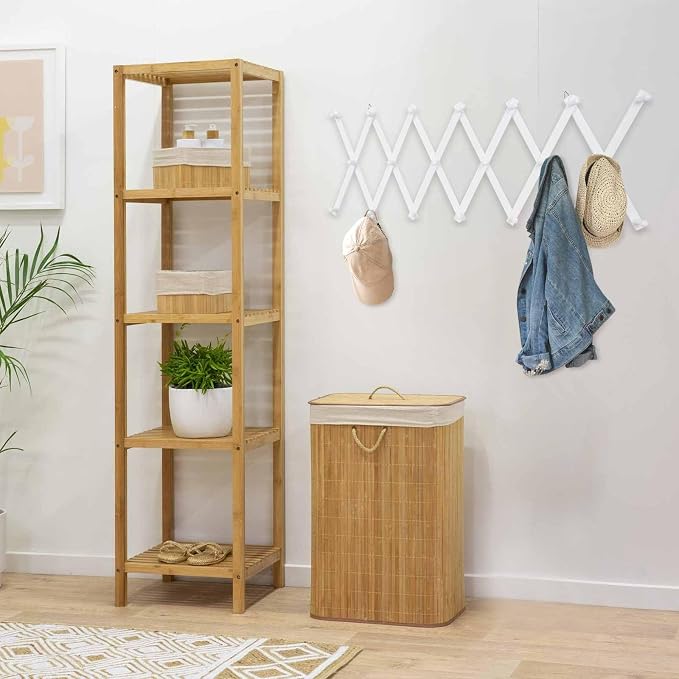 SCUNDA Wall Rack with 20 Hooks, Wooden Wall Expandable Coat Rack - Image 7