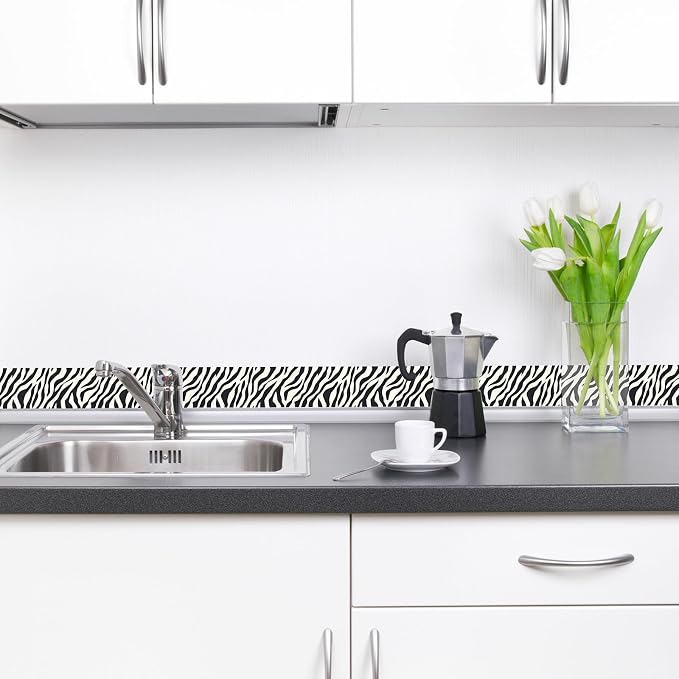 HOMETITUTE Wallpaper Border Peel and Stick Zebra Stripe Texture Decorative Wall - Image 7