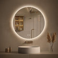 LOVESPEJO 24 Inch Round Backlit Bathroom Mirror by LOVESPEJO