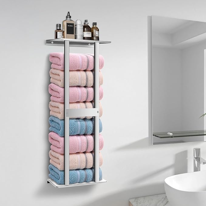 Bathroom Towel Storage Rack, Wall Mounted Bathroom Towel Rack, 30 inch Heavy - Image 2