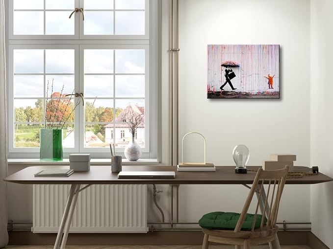 Wieco Art Banksy Raining Day or Colorful Graffiti Street Famous Canvas - Image 3