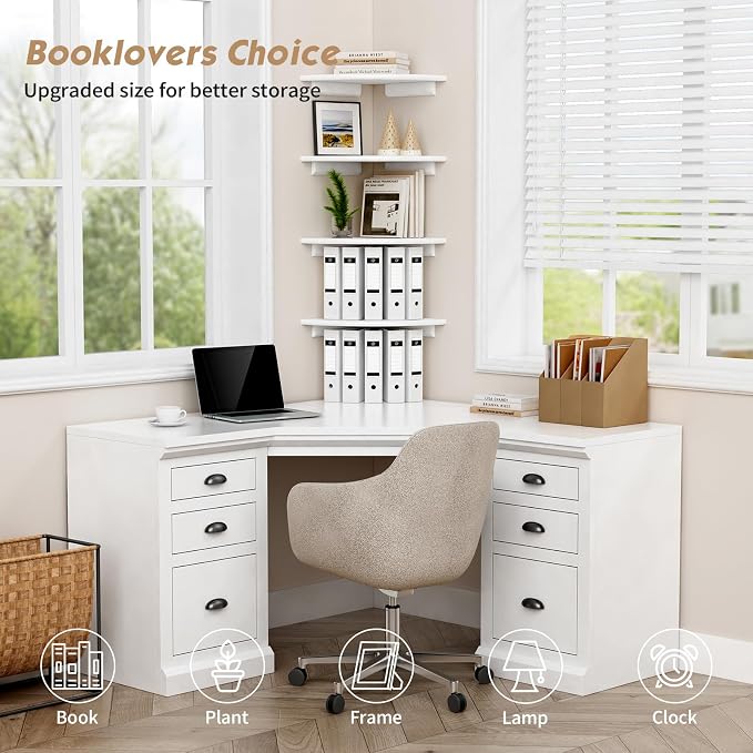 Forbena Corner White Floating Book Shelves - Image 7