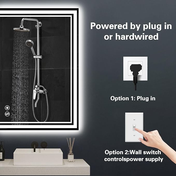 28“ x 36” LED Bathroom Mirror Fogless LED Mirror - Image 6