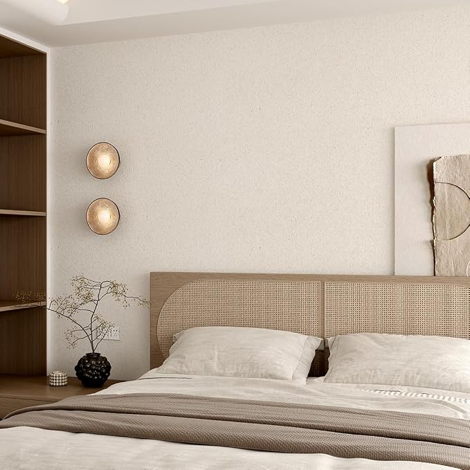 Natural White Wallpaper Grasscloth Textured Peel and Stick Wall - Image 5