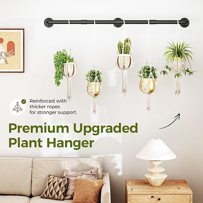 Bamworld Window Plant Hanger Indoor 63in Hanging Planters - Image 3