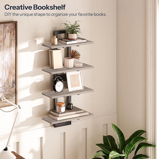 HOOBRO Floating Shelves, 15 Inch Wall Shelf Set of 2, Wall Mounted Storage - Image 6
