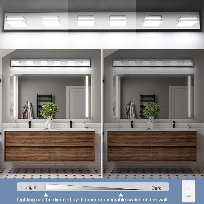 SineRise LED Modern Bathroom Vanity Light Fixtures, Chrome Modern Acrylic - Image 3