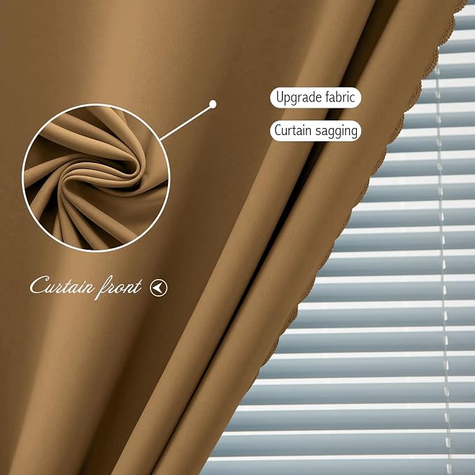 Thermal Blackout Curtains with Self-Adhesive Tape, No Rod No Drill Easy Install - Image 6