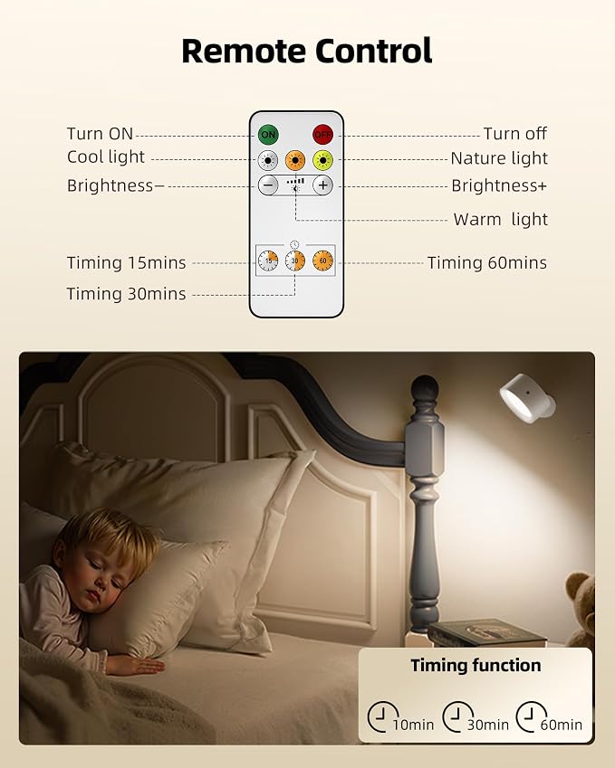 LED Wall Mounted Lights, Rechargeable Wall Sconces - Image 2