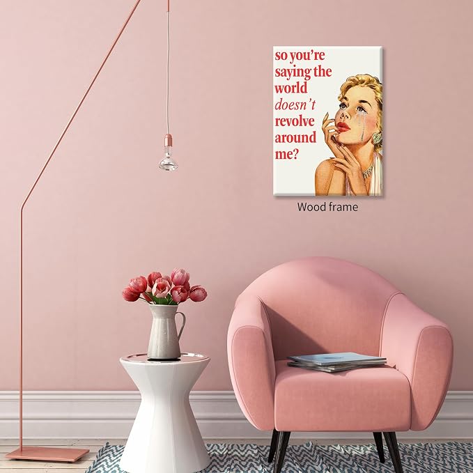 70s Pink Sexy Women Poster Funky Funny Quote Wall Art Retro Housewife Picture - Image 3