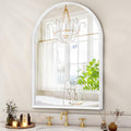 Arched Wall Mirror, Brushed Metal Frame Mirror, Arch Bathroom Vanity by HLFMVWE