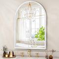 Arched Wall Mirror Bathroom Mirror Brushed Metal Vanity Wall Mounted Mirrors by HLFMVWE