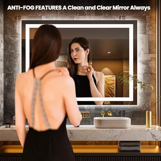 LOAAO 52"x36" LED Bathroom Mirror - Image 2