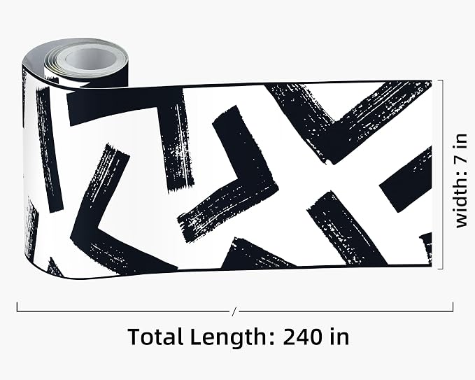 FLFK Black and White Design Wallpaper Border - Image 2