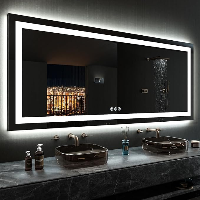 LOAAO 84"X40" LED Bathroom Mirror by LOAAO