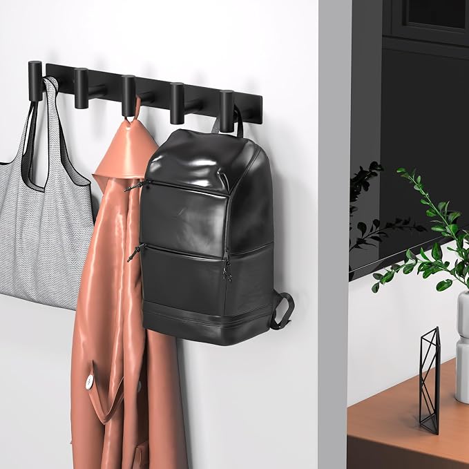 Wall Mounted Coat Rack-5 Hooks, Heavy Duty Stainless Steel Hook Rail - Image 5