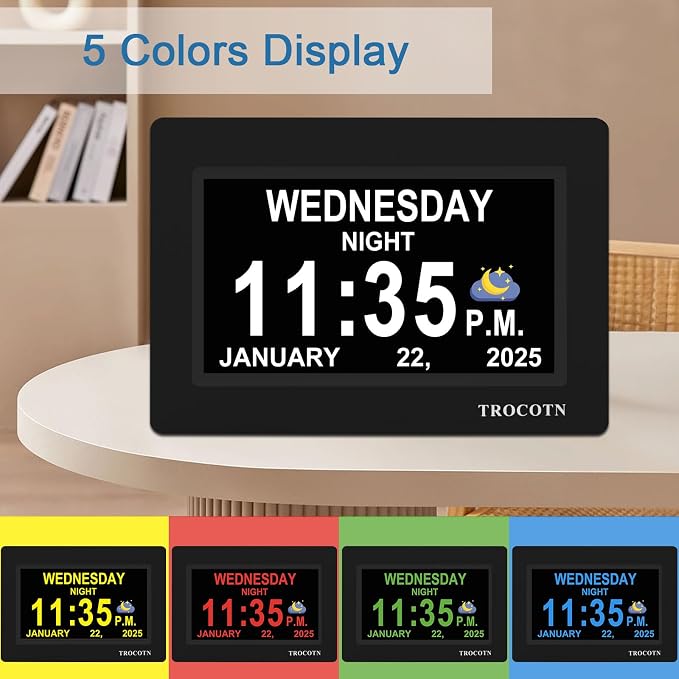 TROCOTN Dementia Clocks, Large Display Calendar Alarm Clock - Image 4
