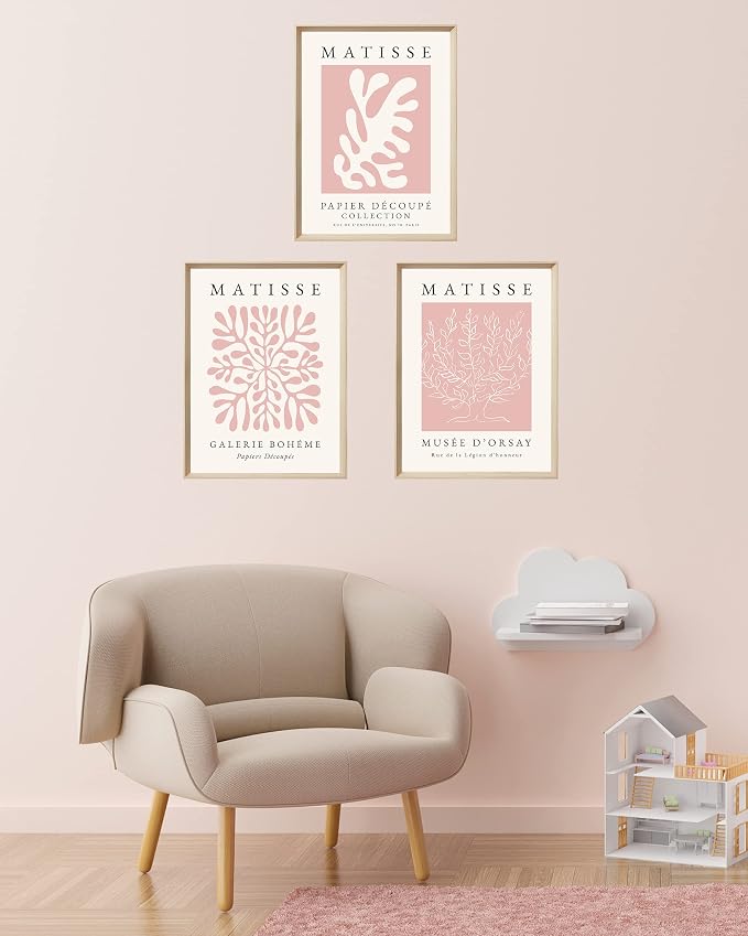 Framed Matisse Pink Canvas Wall Art, Abstract Matisse Canvas Wall Decor - Image 3