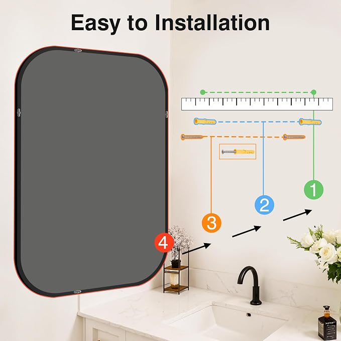 Bathroom Mirror for Wall, HD Reflection Shatterproof Mirror for Living Room - Image 9