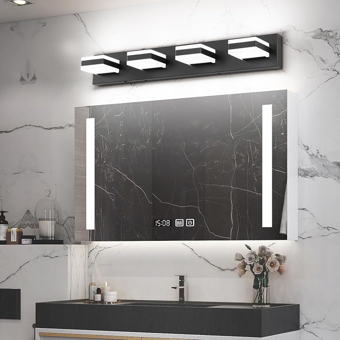 SOLFART Bathroom Light Fixtures, 4 Lights Modern LED Vanity Lights Over Mirror - Image 7