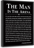 Howwii Office Wall Art Inspirational Decor The Man in the Arena Framed by Howwii