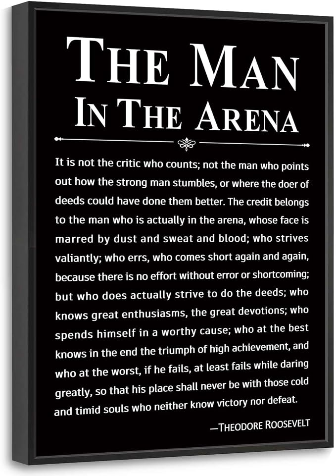 Howwii Office Wall Art Inspirational Decor The Man in the Arena Framed by Howwii