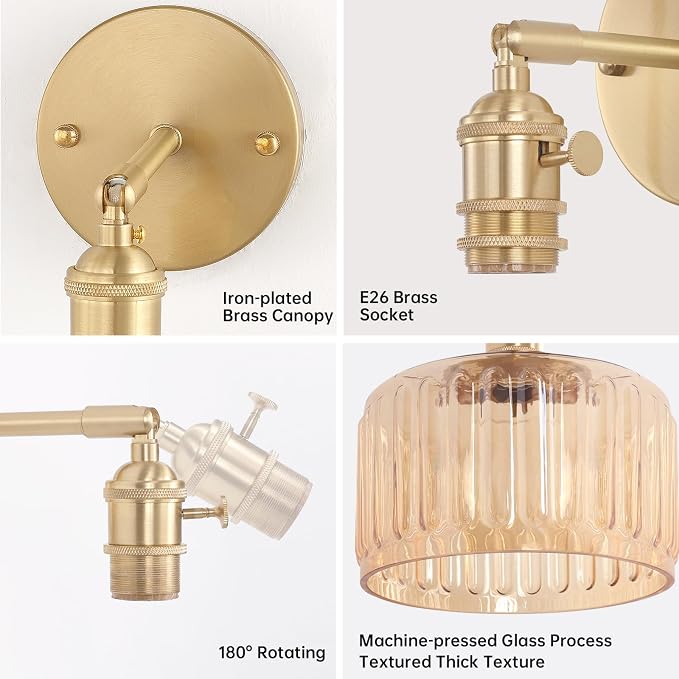 Shenmoyl Vintage Battery Operated Wall Sconce - Image 8