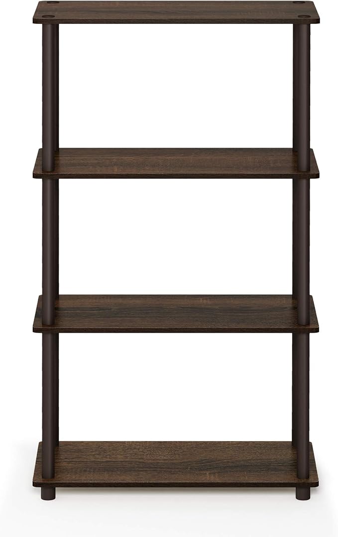 Furinno TURN-N-TUBE Storage Shelves, 4-Tier Toolless Book Shelf, Corner Shelf - Image 10