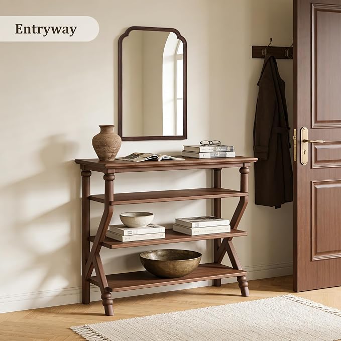 WallBeyond Wooden Framed Wall Mirror, Natural Wood Bathroom Vanity Mirror - Image 3