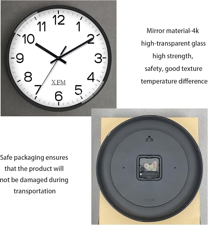 XFM Wall Clock 8 Inch Modern Small Wall Clocks Battery Operated Silent - Image 8