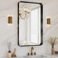 Black Bathroom Mirrors for Over Sink, 24X36 Inch Matte Metal Framed Vanity by MYSUNORIA