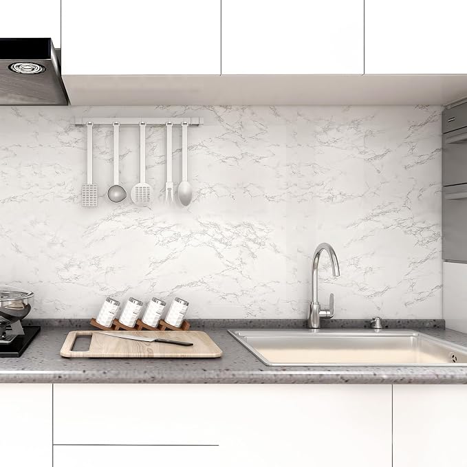 practicalWs Peel and Stick Marble Wallpaper 15.7'' x 236.2'' Marble Contact - Image 3