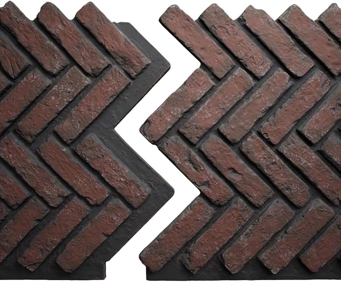 EverStone Herringbone Faux Brick Panel, 46 1/2"W x 25 1/4"H x 1"D, Cinder Color - Image 8
