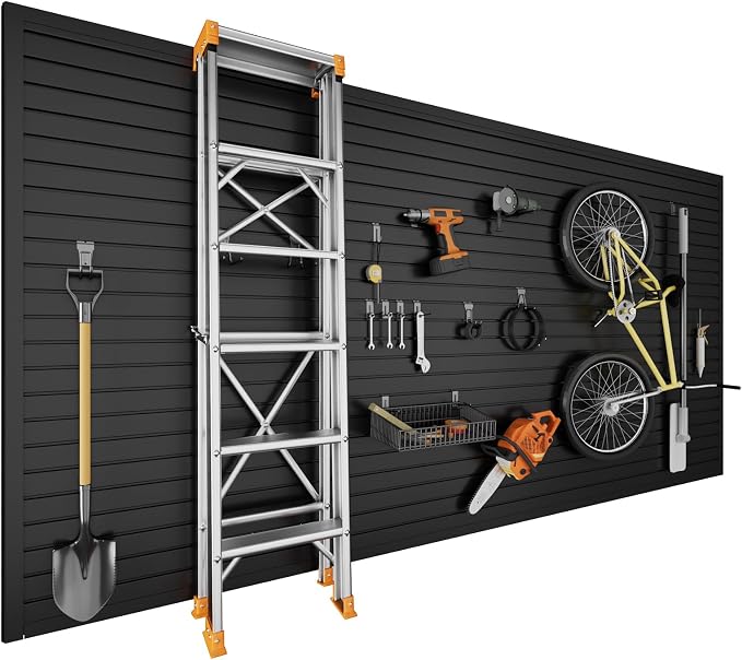 4 x 8 FT Slatwall Panel Garage Wall Organizer, Heavy Duty Slat Wall Paneling by GINCHAIN