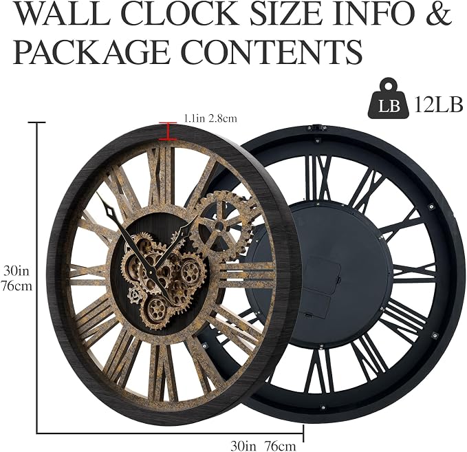 HOIBAI Large Wall Clock, Wall Clocks - Image 7