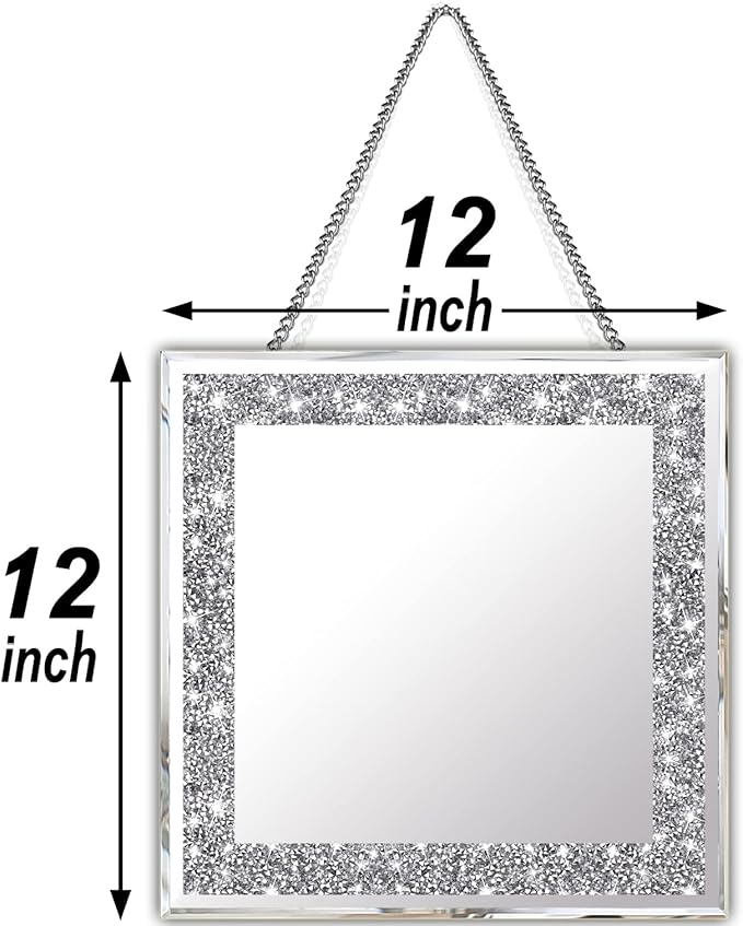 2 Piece Wall Mirrors, Crush Diamond Mirrors Decor - Image 7