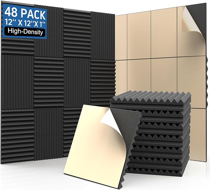 Sound Proof Foam Panels for Walls 48 Pack Acoustic Foam Panels by GUERRI