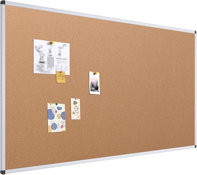 VIZ-PRO Large Cork Bulletin Board, 96 X 48 Inches, Wall-Mounted Corkboard by VIZ-PRO