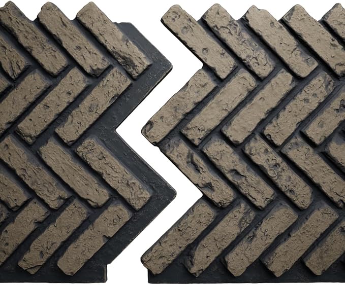 EverStone Herringbone Faux Brick Panel, 46 1/2"W x 25 1/4"H x 1"D, Ash Color - Image 8