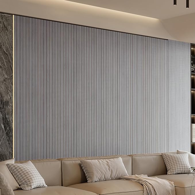YU LI 3DH Peel and Stick PVC Slat Wall Panel 118"x15.75" Self-Adhesive Thick - Image 2