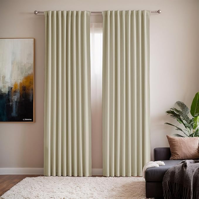 Blackout Curtains for Bedroom 52 x 84 Inches Long 2 Panels Set by Grichril