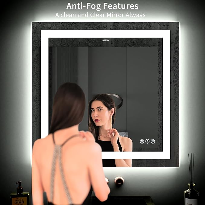 LOAAO 40"X38" LED Bathroom Mirror - Image 3