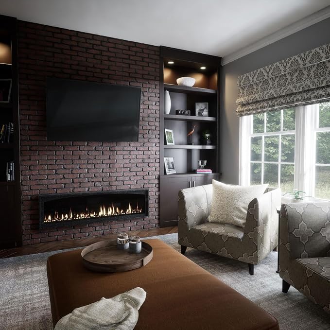 EverStone Aged Brick Faux Brick Panel, 46 7/8"W x 27"H x 1 1/4"D, Cinder Color - Image 11