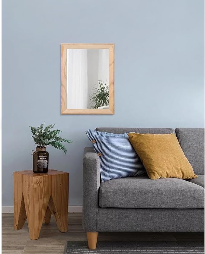 AAZZKANG Rustic Mirrors for Wall Rectangle Wood Frame Mirror Decorative for - Image 7