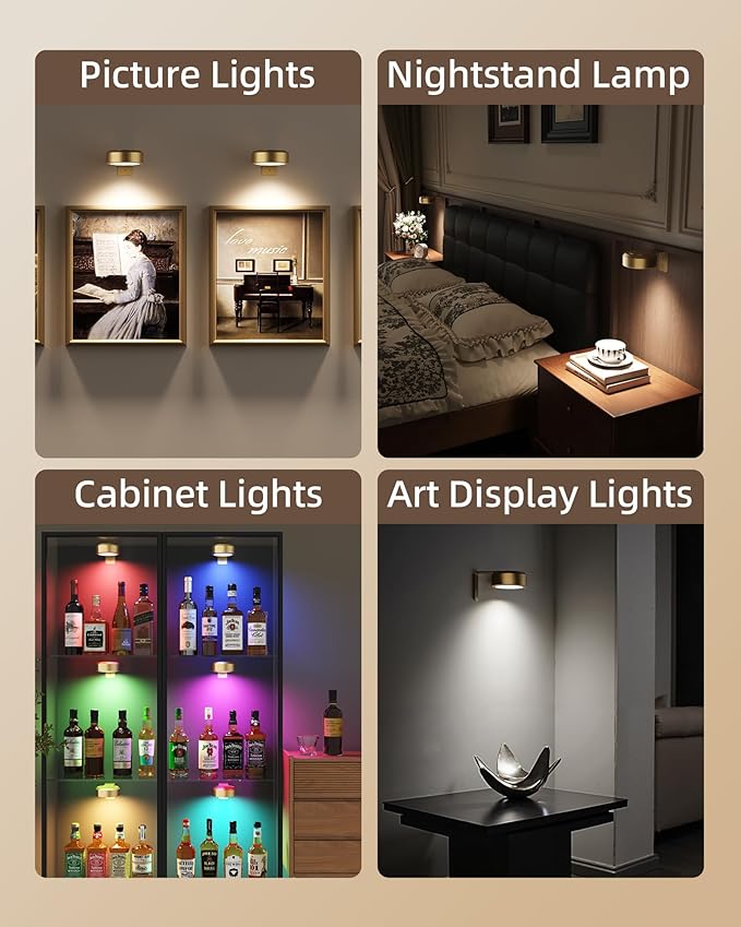 EZVALO Picture Lights for Wall, Rechargeable Battery Magnetic Poster Lights - Image 3
